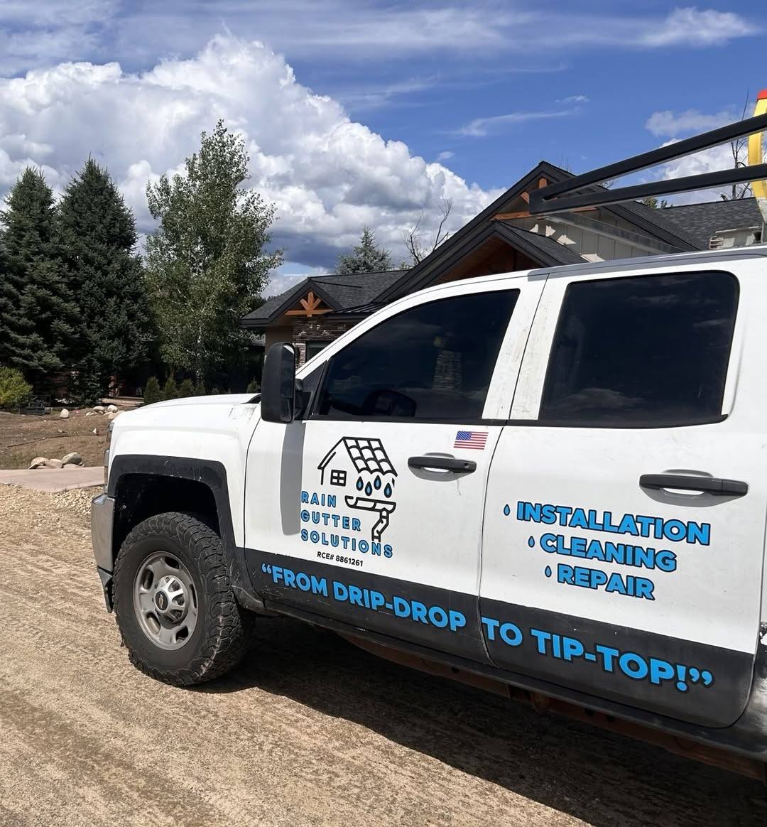 Rain Gutter Solutions branded truck on a Treasure Valley job site